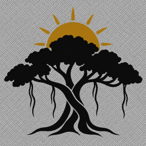 Banyan Association Management logo: banyan tree and Florida sun